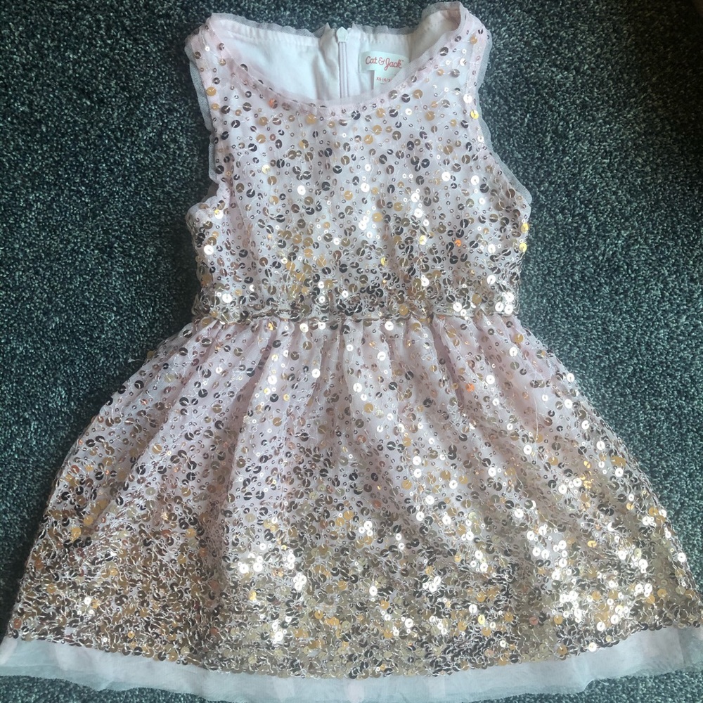 Rose gold sequins dress